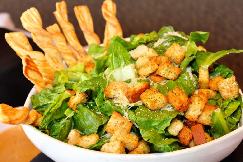 Mintahoe Caesar's Salad with romaine lettuce, croutons, parmesan cheese and dressing